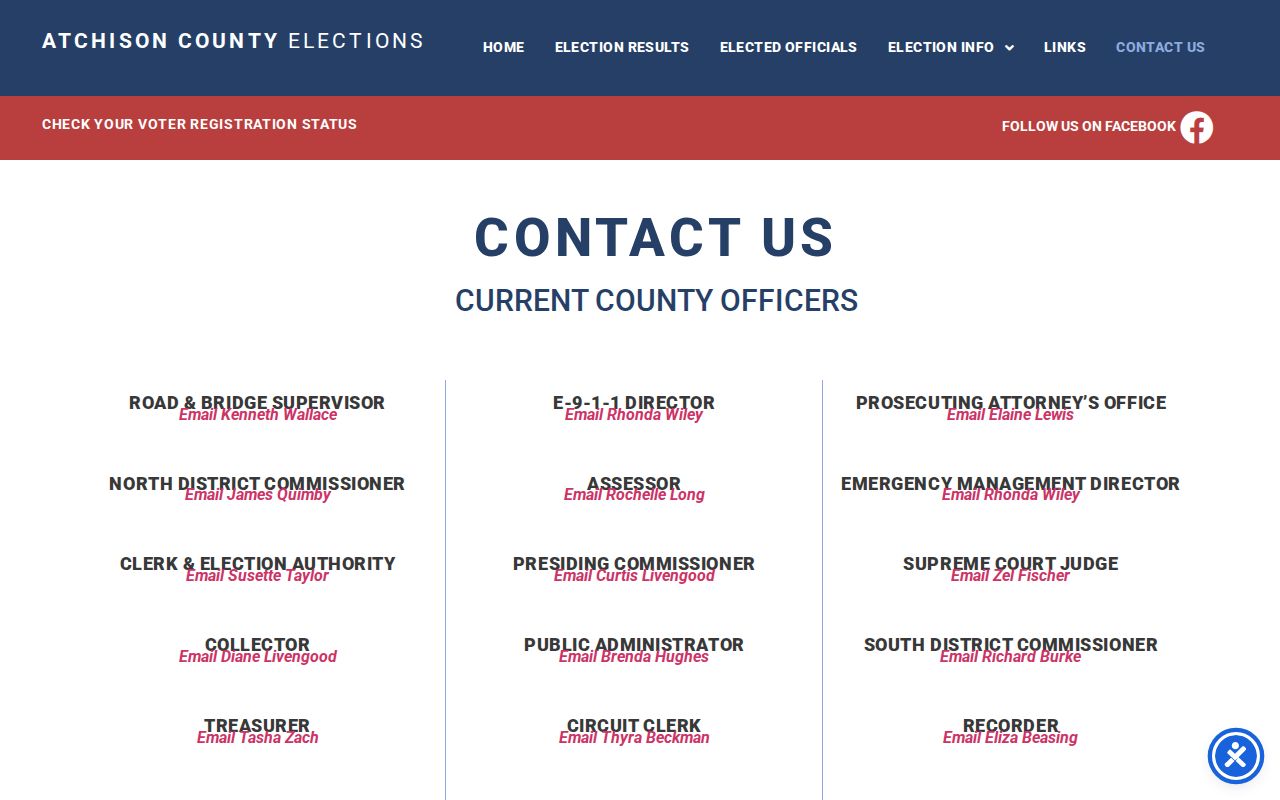 Atchison County public office contact directory