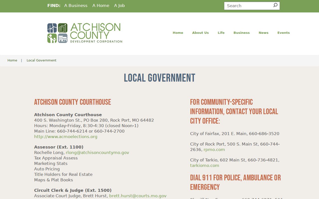Atchison County courthouse and Circuit Clerk contact information