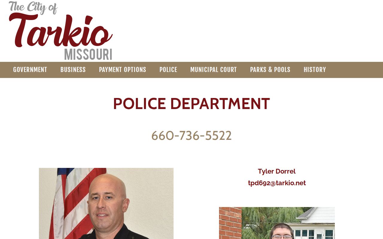 Tarkio Police Department official contact page
