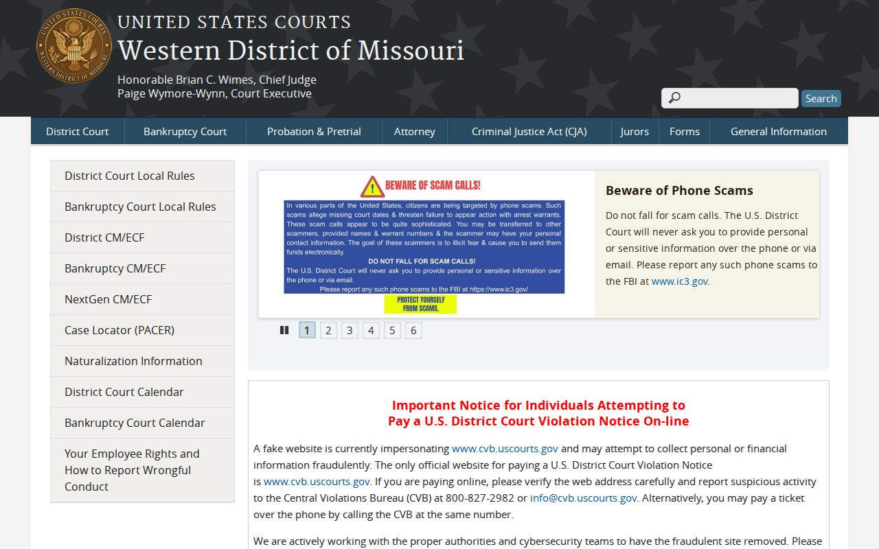 Western District of Missouri official courthouse information
